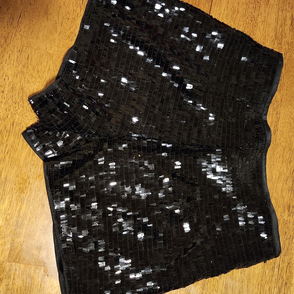 Black Sequin Shorts
